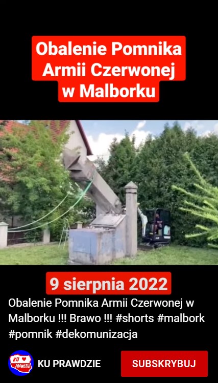 Obalenie pomnika w Malborku