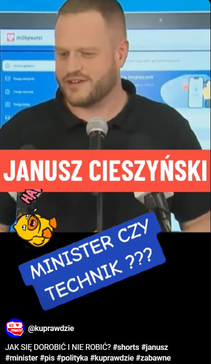 Janusz Cieszyński - Minister czy technik