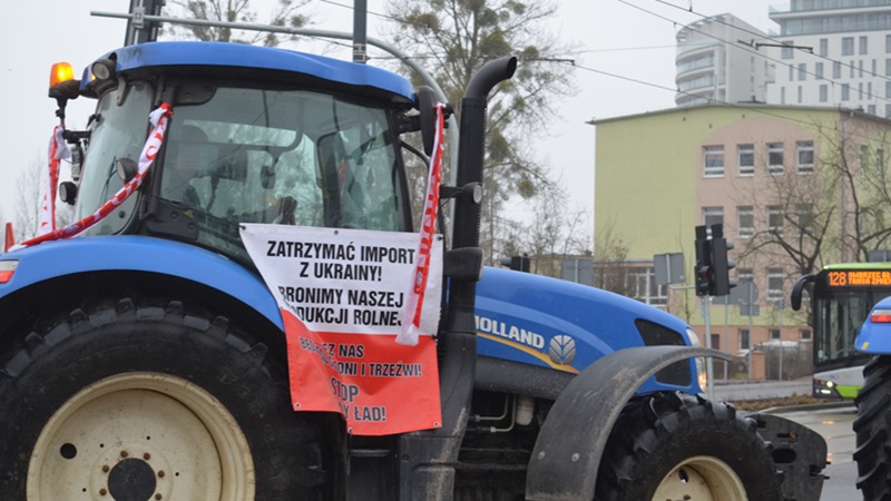 Protest rolników w Olsztynie - 20.02.2024 - fot. Andrzej Adamowicz