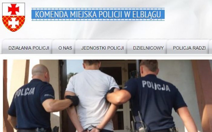 Policyjne perturbacje Komenda Miejska w Elblągu - screenshot