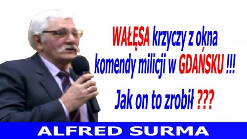 Alfred Surma - Wałęsa krzyczy z okna komendy milicji - 2016