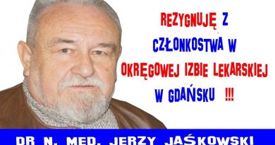 Doktor Jerzy Jaśkowski - Rezygnuję z członkostwa