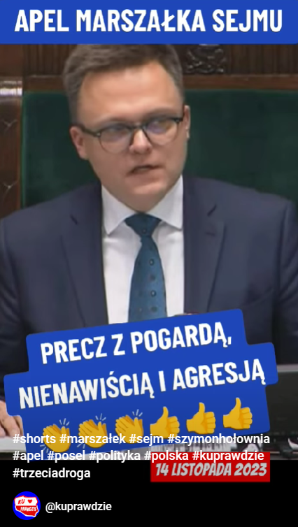 Szymon Hołownia - Apel do posłów - 14.11.2023